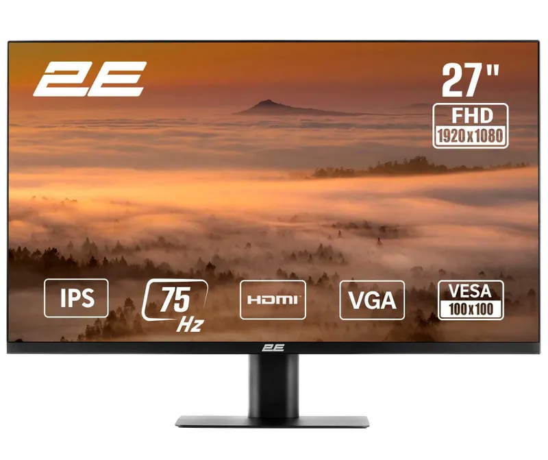 Монитор 2E 27″ F2723B D-Sub, HDMI, IPS, 75Hz Перечисления есть