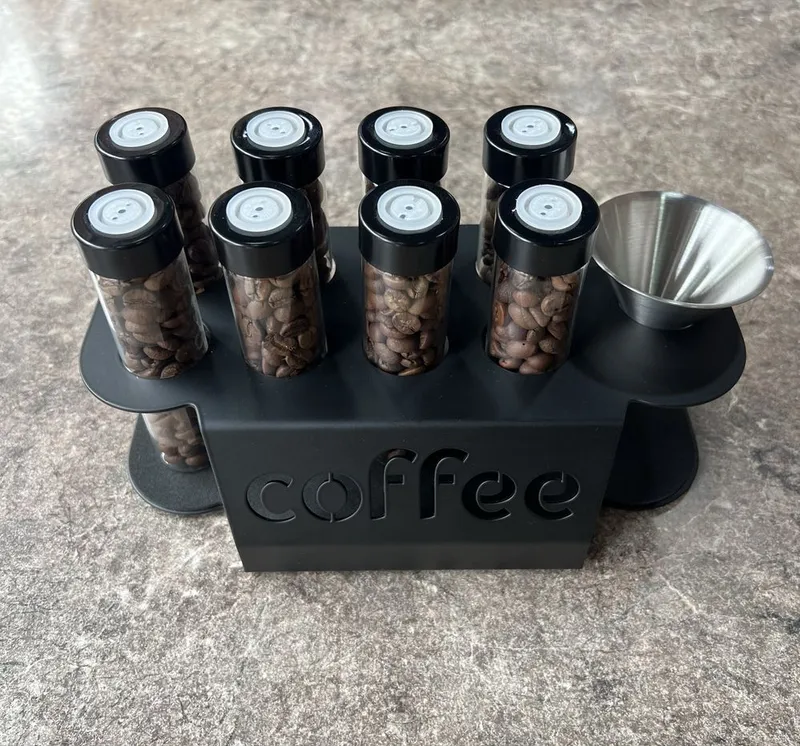Coffee Dekor / Стойка для хранения кофейных зёрен на 8 доз (чёрная) 3