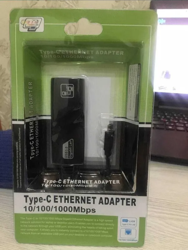 TYPE-C адаптер переходник RJ45 Givabit Ethernet LAN Cable USB 3.1 — фото 1