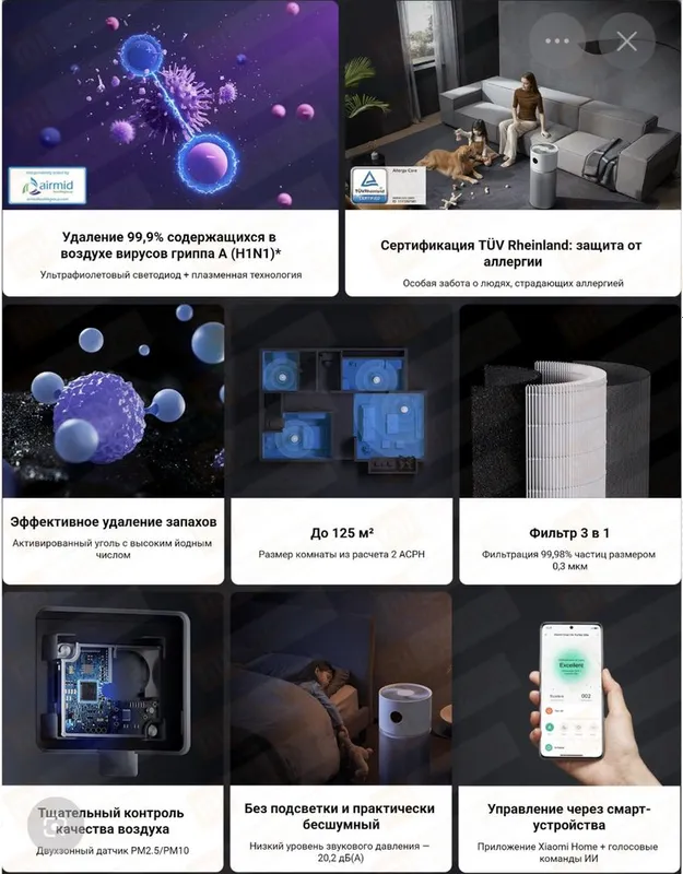 Очиститель воздуха Xiaomi Elite Smart Air Purifier Y-600 — фото 2 Очиститель воздуха Xiaomi Elite Smart Air Purifier Y-600 — фото 2