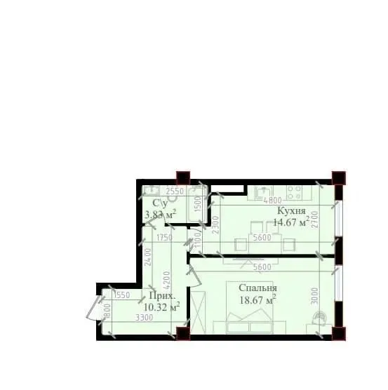 2 xonali kvartira, 50 m2, Yakkasaroy 1 2 xonali kvartira, 50 m2, Yakkasaroy 1