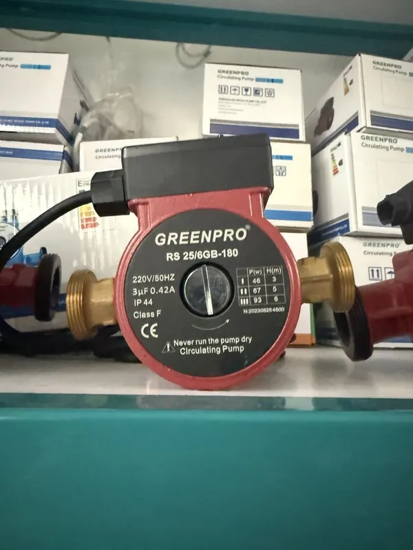 Рециркуляционный насос для отопления бойлер Greenoro RS25/6GB латун — фото 2