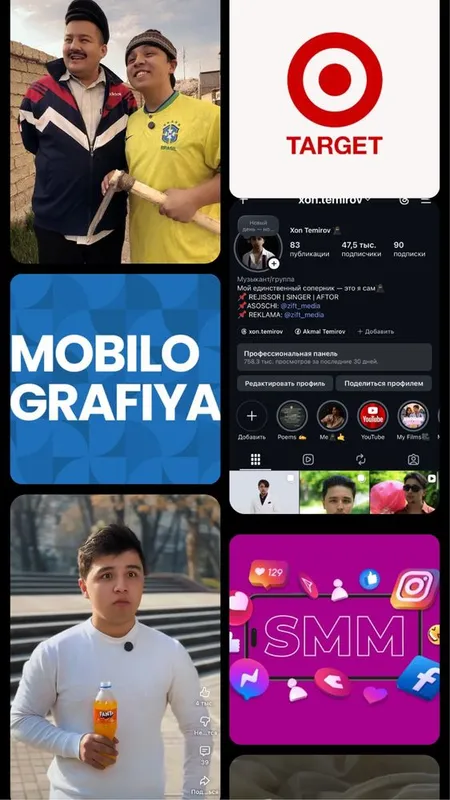200$-1000$ gacha SMM | Mobilograf | Target | Marketing | Montaj xizmat