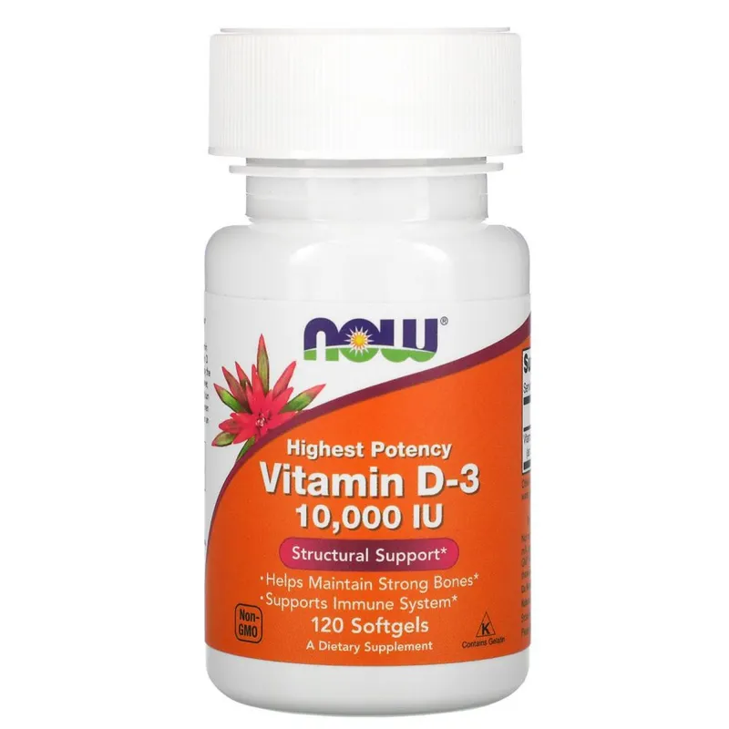 Vitamin D-3 10000 ME 120 softgels Now foods, Витамин Д3 Америка — фото 1