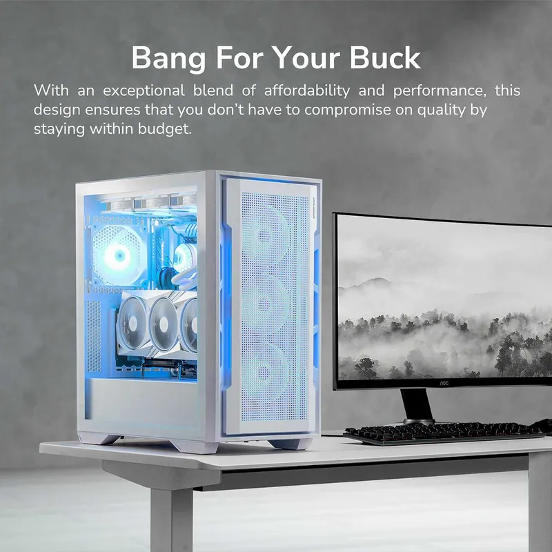 ! Cougar Сase Uniface RGB (White) korpusi/kompyuter keysi, QQS bilan narxi 8