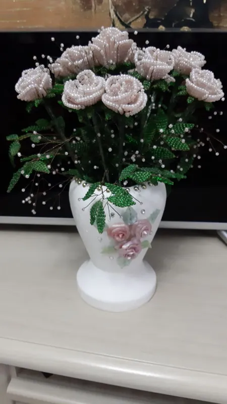 Розы из бисера