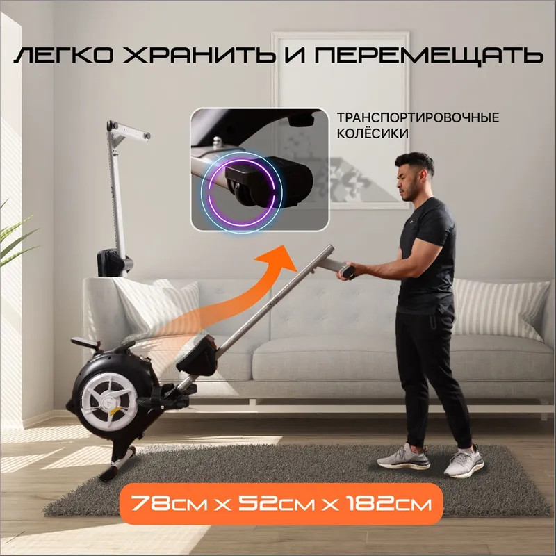 Гребной тренажер GENAU Rower RW500 Hydro 6 Гребной тренажер GENAU Rower RW500 Hydro 6