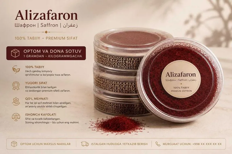 Zafaron saffron шафран Alizafaron | optom va dona 1 gr 120,000 so'm — фото 3