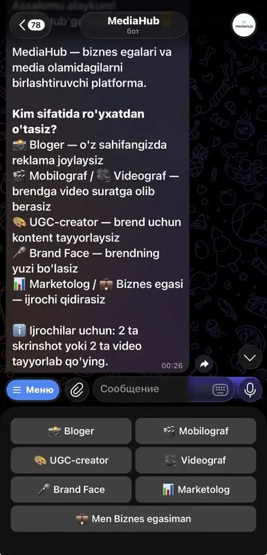 Telegram Bot, sayt, landing page yasiyman 2 Telegram Bot, sayt, landing page yasiyman 2