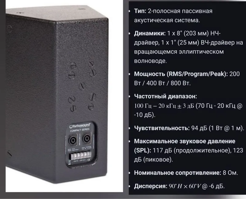 Акустическая система 2-полосная пассивная. Turbosound — фото 1