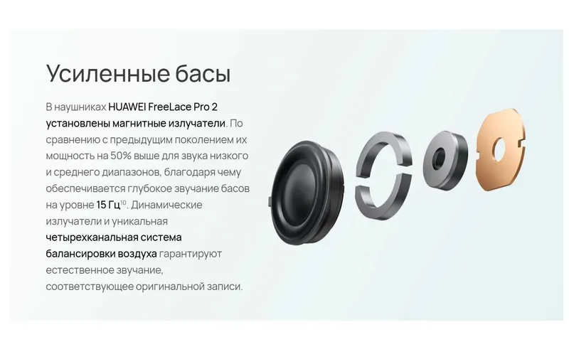 HUAWEI FreeLace Pro 2 сильный бас блютуз наушники веревки синие черные 1