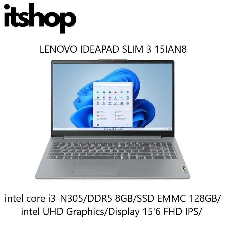Lenovo Ideapad Slim 3 15IAN8 i3-N305/8/128/Display 15'6 FHD IPS Lenovo Ideapad Slim 3 15IAN8 i3-N305/8/128/Display 15'6 FHD IPS