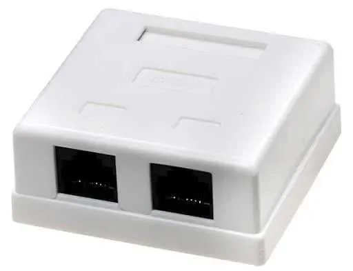 Розетка накладная RJ45, 2 порт, 6 кат.
