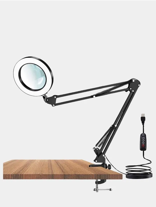 Lupa-lampa, metall korpusli lupa-lampa, uch xil yoritish, 110 mm linza 3