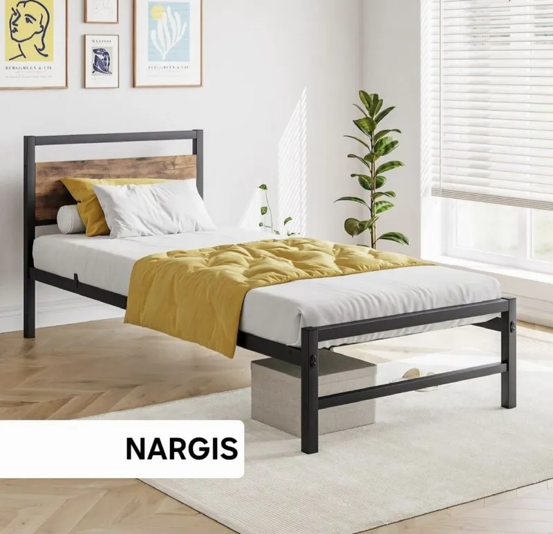 Односпальная кровать НАРГИС, 90×200, Kalavat, одна ярус, Kravat loft