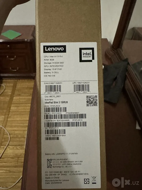 Lenovo IdeaPad Slim 3 15IRU8 | i3 | 8GB | 512GB SSD | To‘liq komplekt 2 Lenovo IdeaPad Slim 3 15IRU8 | i3 | 8GB | 512GB SSD | To‘liq komplekt 2