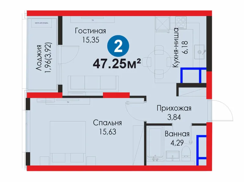 Квартира в Бектемирском р-не, ЖК Янги Бахт — фото 1