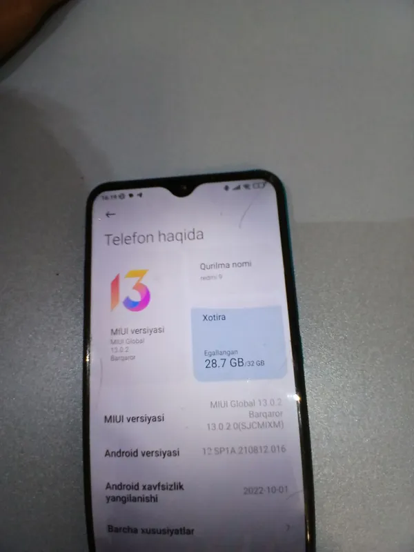 telefon nomi:redmi 9 xotira 32gb xolati yaxshi telefon nomi:redmi 9 xotira 32gb xolati yaxshi