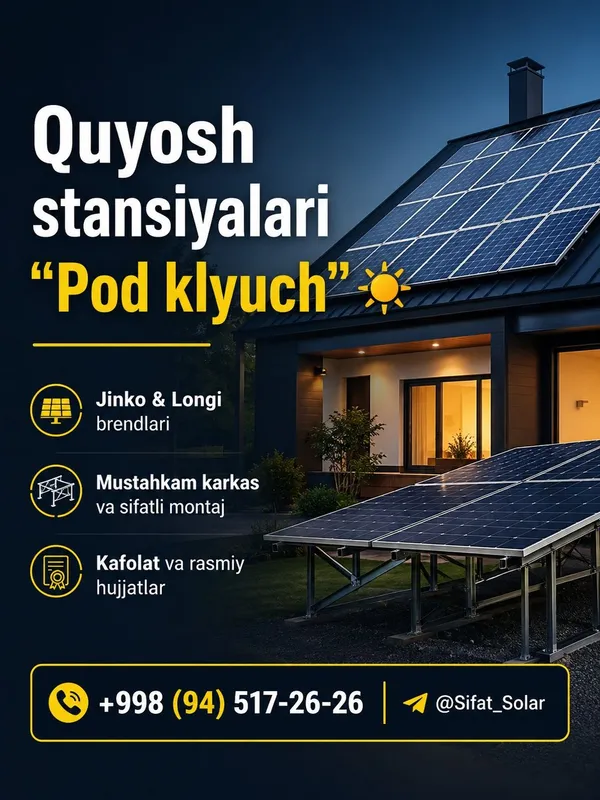 Quyosh PANEL (pod klyuch) Quyosh PANEL (pod klyuch)