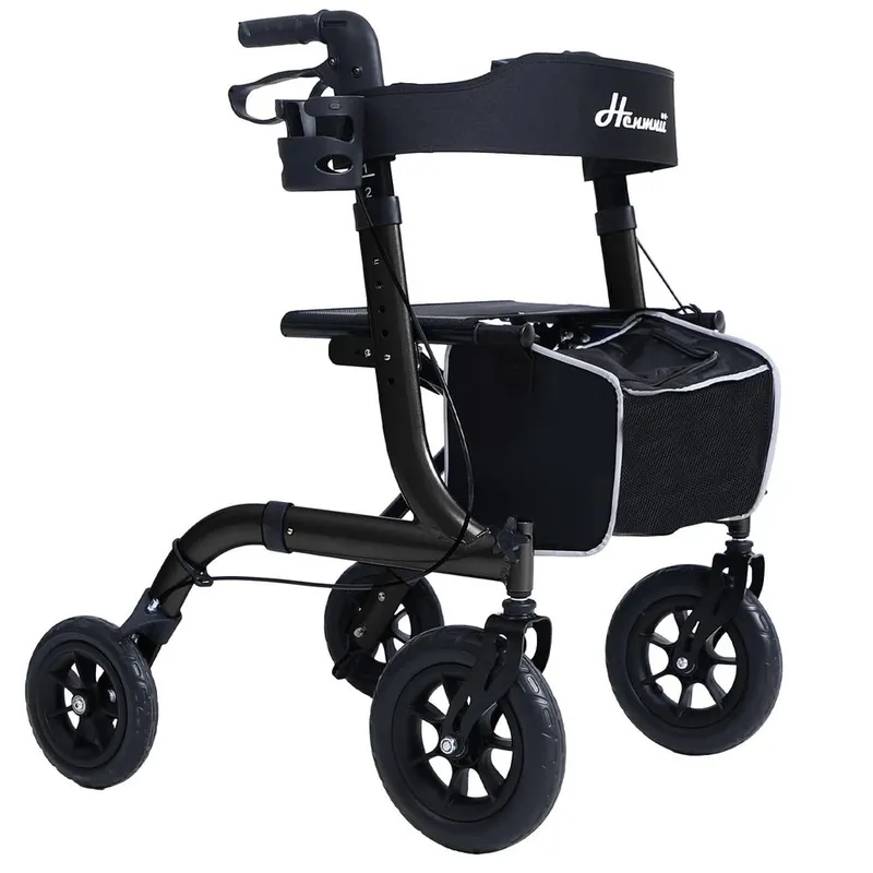Rollator (yurish uchun aravacha) Henmnii, qora, deyarli yangi