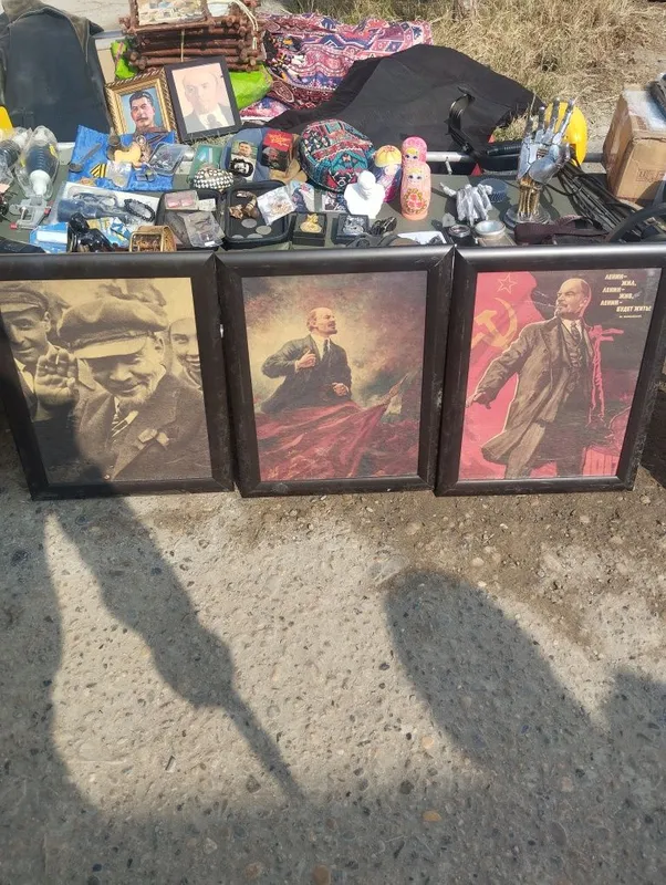 Портрет Ленин,Сталин,и фляжки СССР