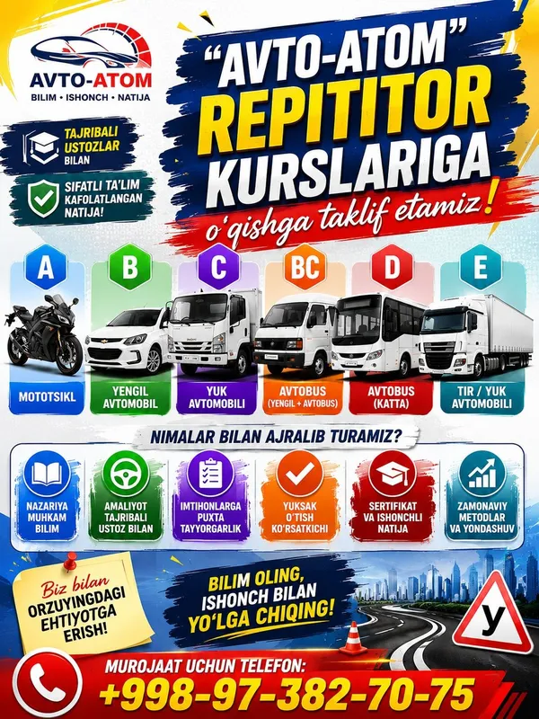 Onlayn va oflayn avtorepiyitorlik kurslari Onlayn va oflayn avtorepiyitorlik kurslari