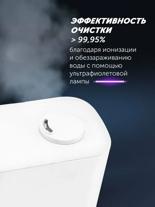Увлажнитель воздуха с уф лампой Polaris PUH 4550 WIFI IQ Home , белый — фото 4