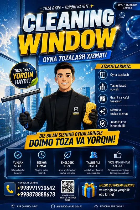 Oyna tozalash xizmatidan foydalaning
