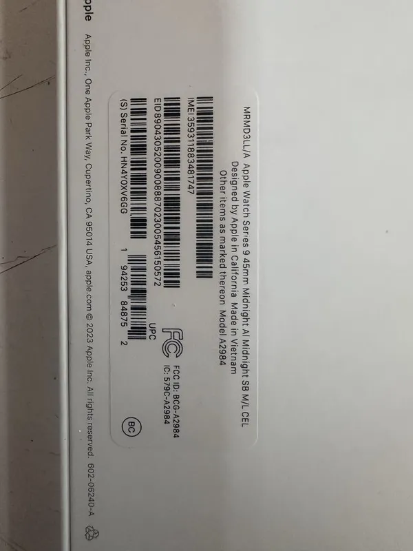 Apple Watch series 9 45 mm midnight 2