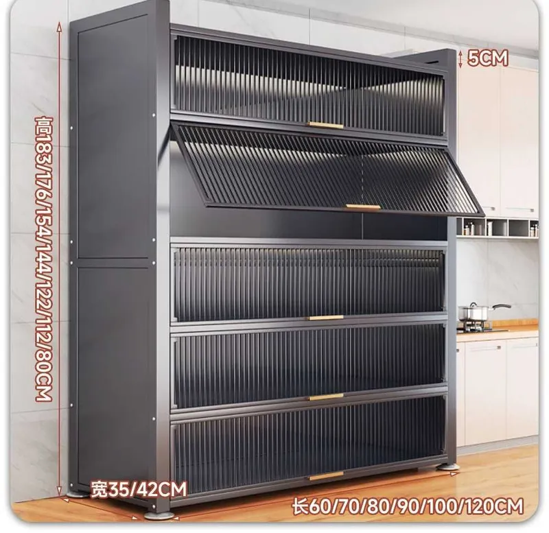 Metall oshxona shkafi | Прозрачные дверцы | Для дома | Metall 3