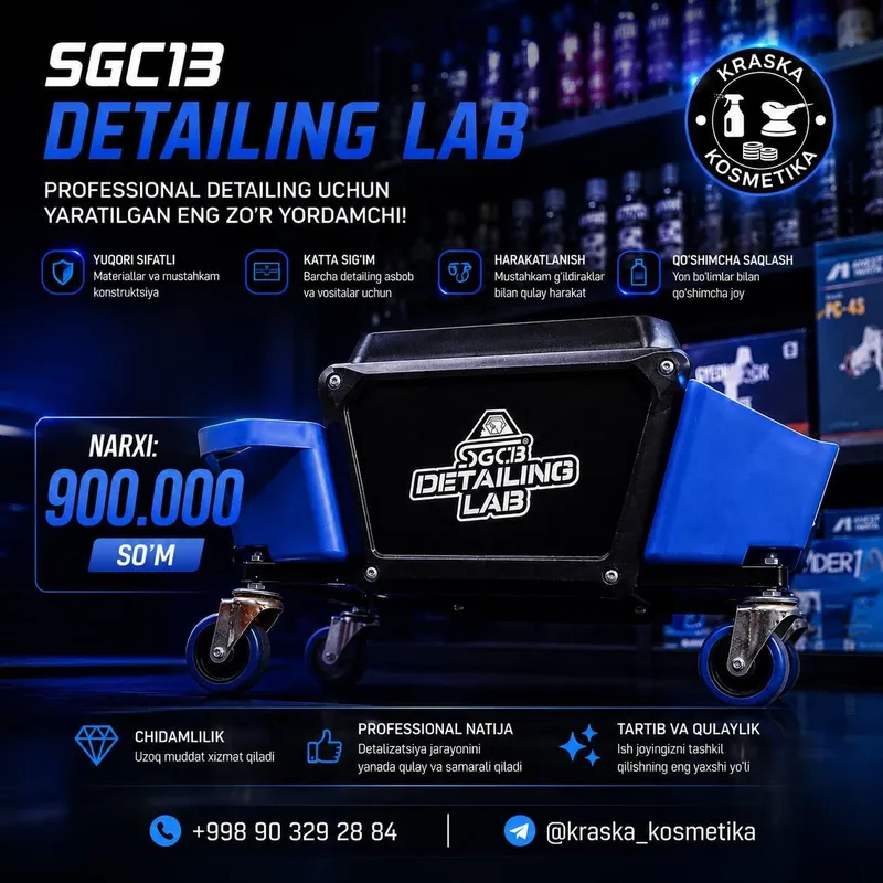 SGCB Detailing Lab Professional Rolling Stool – Professional detailing 1