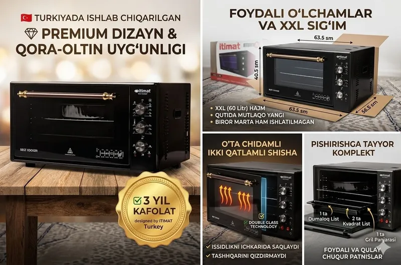 Pech ITIMAT I-60 DCGL Premium Pech — bu kichik hajmli elektr duxovka b — фото 4 Pech ITIMAT I-60 DCGL Premium Pech — bu kichik hajmli elektr duxovka b — фото 4