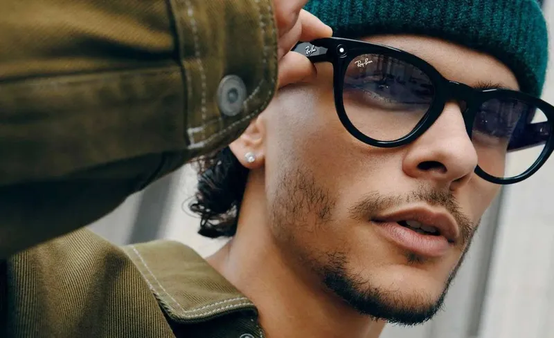 Очки Ray-Ban Meta SKYLER RW4010 Shiny Black с прозрачными линзами — фото 1