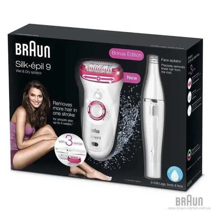 Новый Эпилятор Braun Silk-epil 9-538 Бесплатная доставка 1