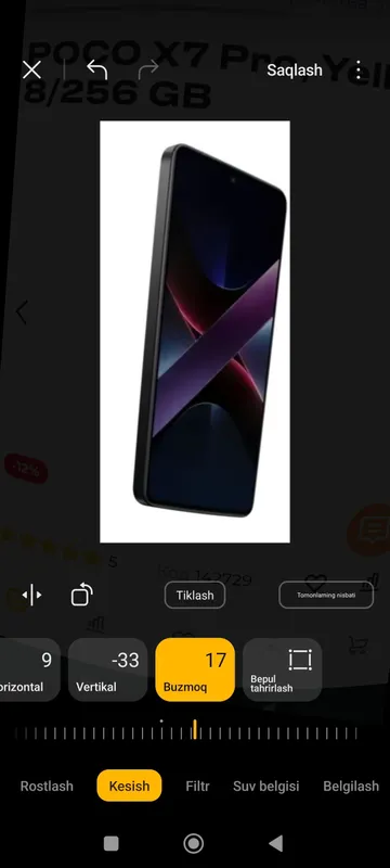 poco x 7 piro Ekran almashmagan xotira 256 ta nar