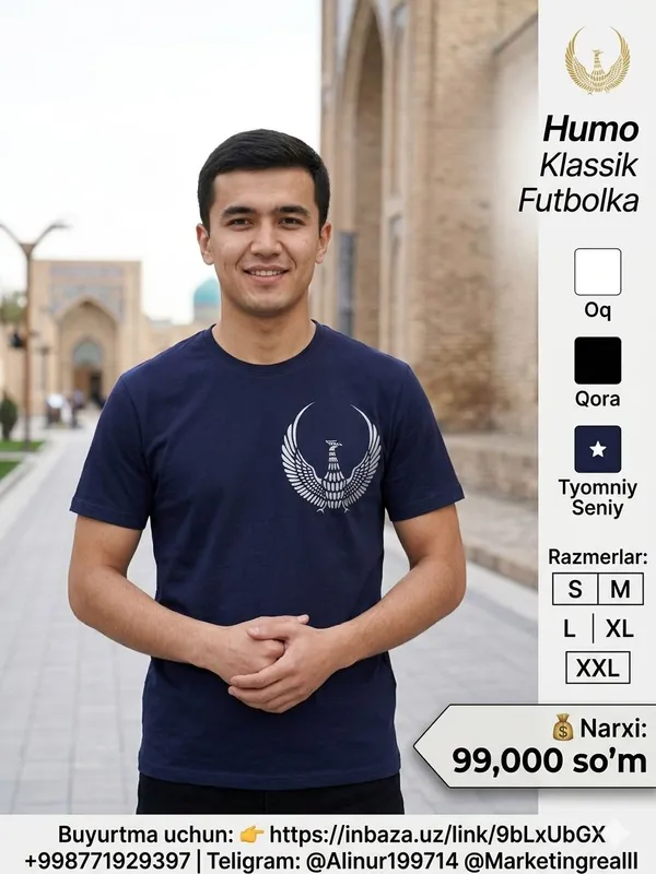 Premium futbolka "Humo" dizayn (Chegirmada: 99,000 — фото 1 Premium futbolka "Humo" dizayn (Chegirmada: 99,000 — фото 1