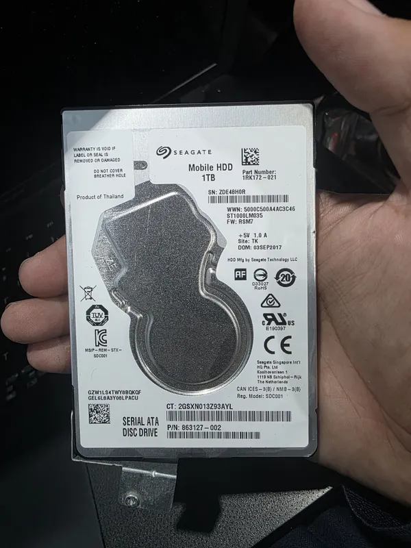 1 tb hdd pachte yangi ishlatilmagan 1