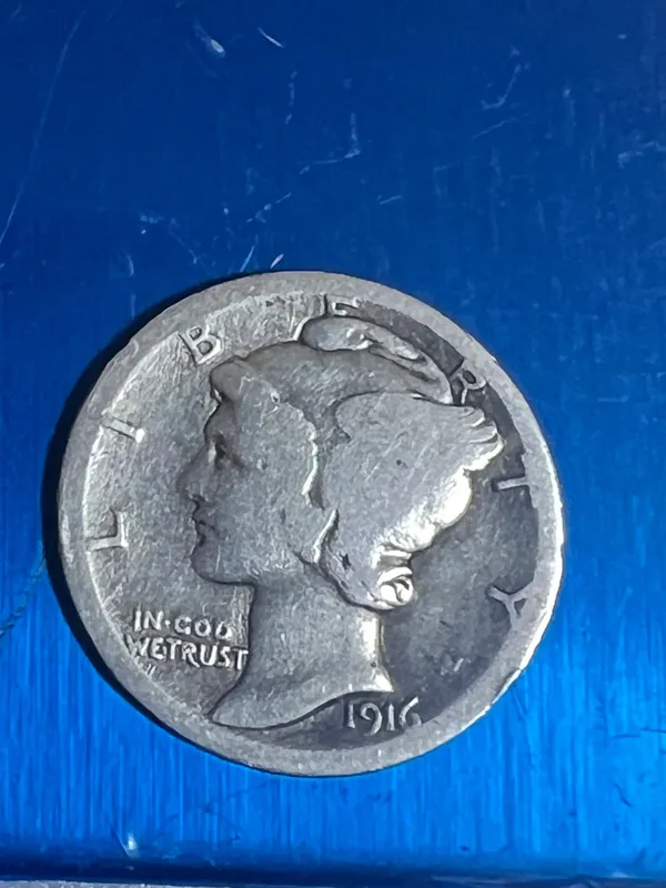 Mercury dime 1916г серебро