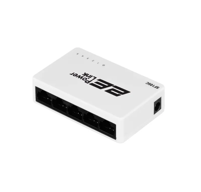 Aksiya 2E PowerLink SF105C 5xFE kommutatori, boshqarilmaydigan, ish stoli uchun 3