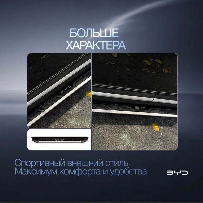 Премиальные пороги (подножки) для BYD Champion EV / DM-i/parog/zina — фото 2