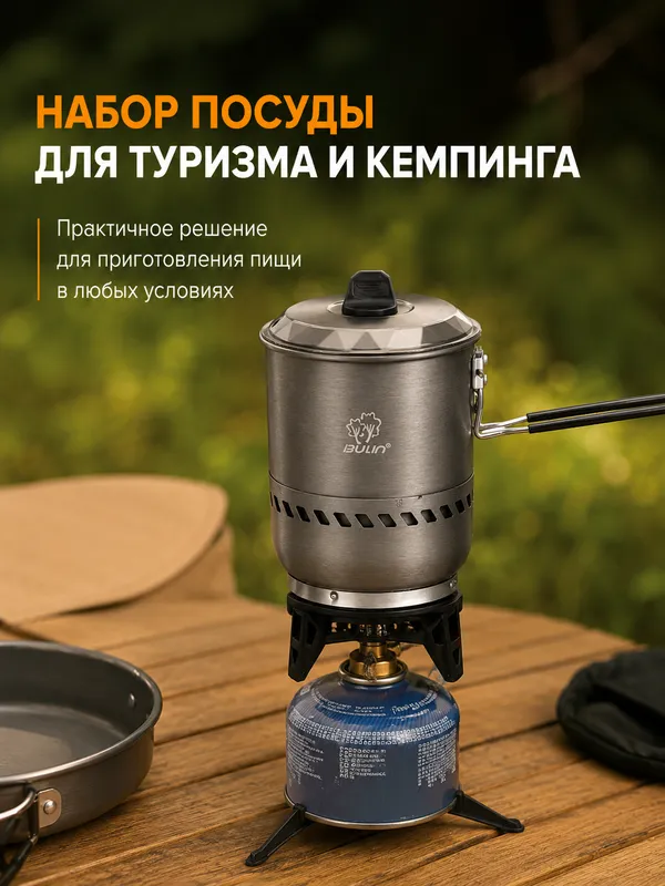 Туристический котелок для газовой плиты Туристический котелок для газовой плиты