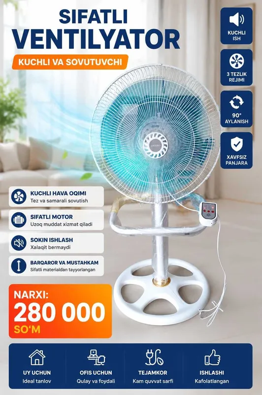 Ventilyator sovutish tizimi