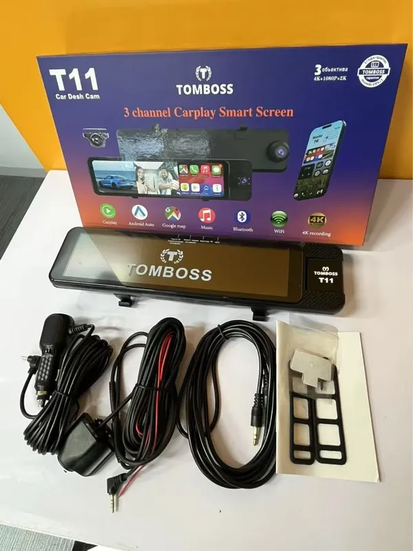 Регистратор 4K TomBoss 3 камеры CarPlay WiFi телефон оркари бошкариш 1 Регистратор 4K TomBoss 3 камеры CarPlay WiFi телефон оркари бошкариш 1