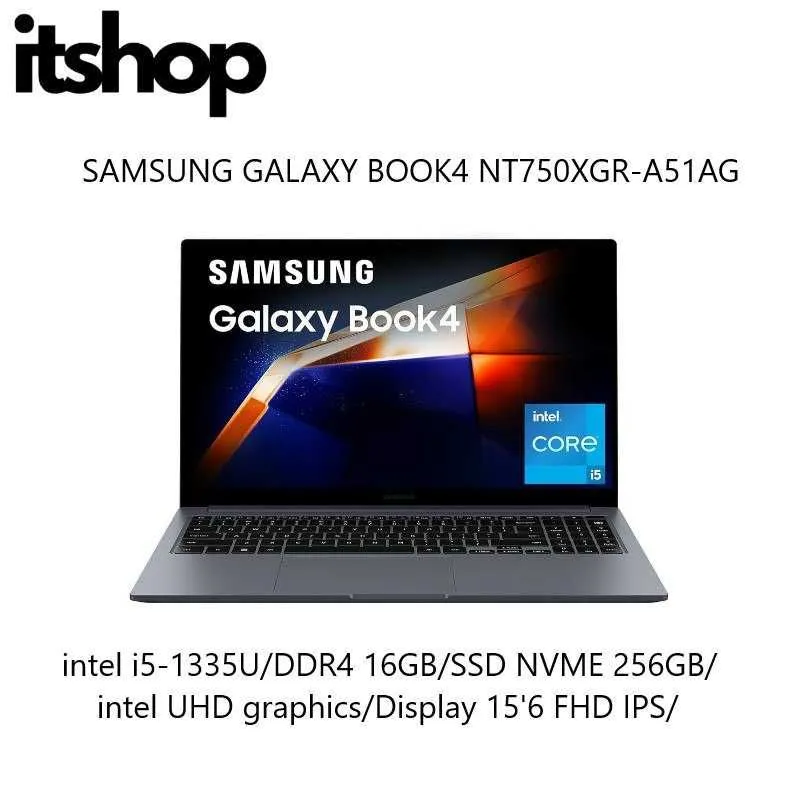 SAMSUNG GALAXY BOOK4 NT750XGR-A51AG i5-1335U/16/256/Display 15'6 IPS