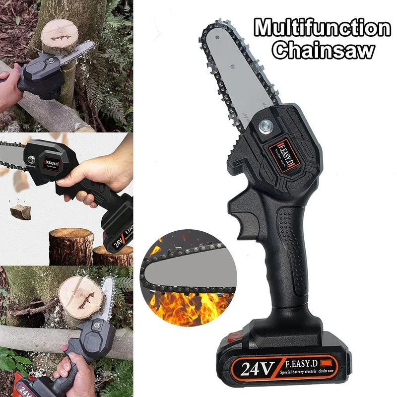 24V Мини Электрическая цепная пила Портативный 4 дюйма Электрический о 24V Мини Электрическая цепная пила Портативный 4 дюйма Электрический о