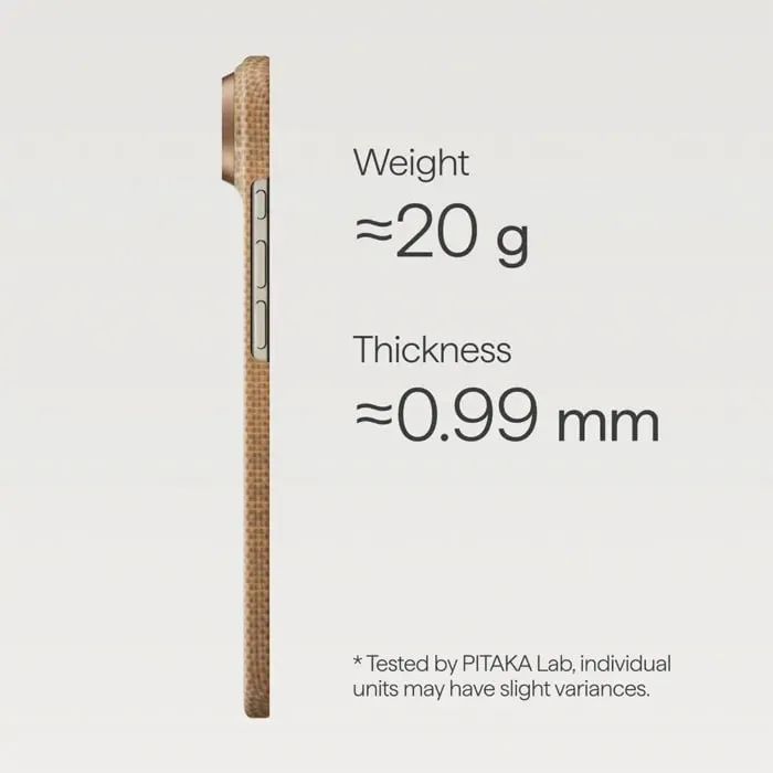 iPhone 17 uchun Pitaka Ultra-Slim Case Golden Glint 3