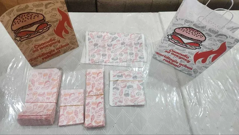 Lavash, Donar, Burger uchun qog'ozlar. Бумажная упаковка. Крафт пакеты 4