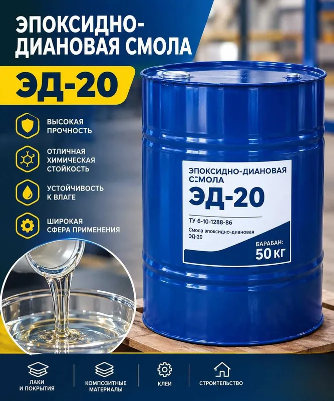 ED-20 epoksid-dian smolasi, 50 kg baraban, Rossiya ED-20 epoksid-dian smolasi, 50 kg baraban, Rossiya