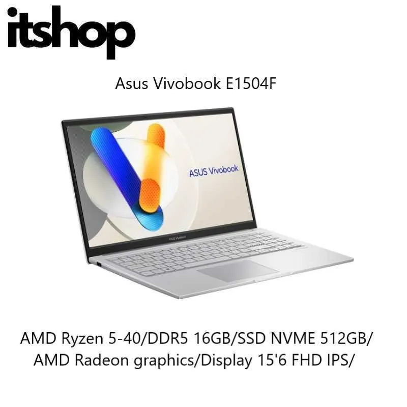 Asus Vivobook E1504F AMD R5 40/16/512/Display 15'6 FHD IPS