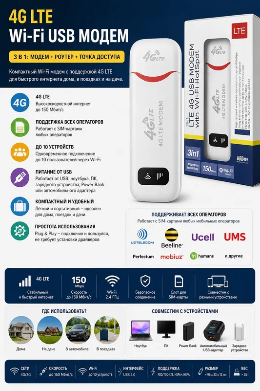 Новый 4G Wi-Fi USB модем, Yangi 4G Wi-Fi USB modem 1 Новый 4G Wi-Fi USB модем, Yangi 4G Wi-Fi USB modem 1